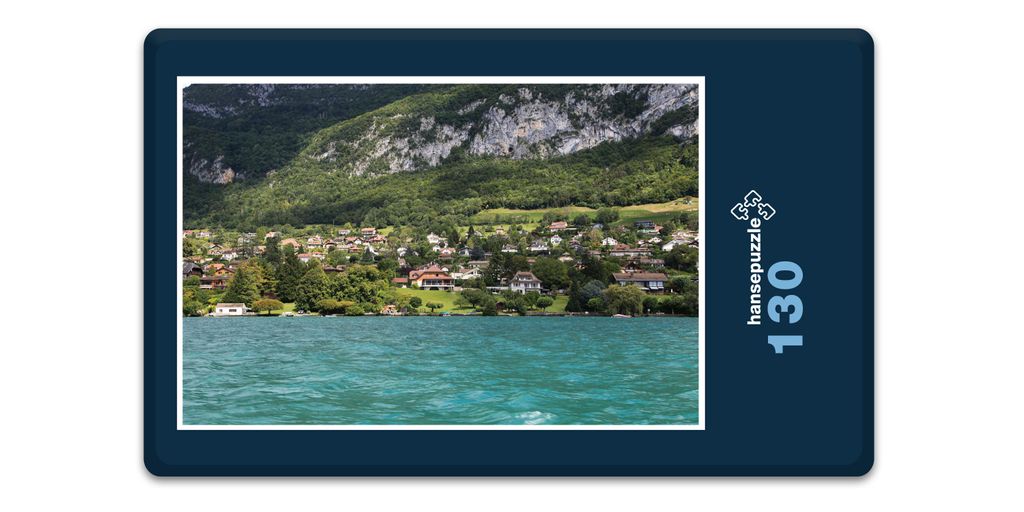 hansepuzzle 19910 - Annecy am See Puzzle, 130 Teile, Orte, 28,7 x 20,0cm mit hochwertiger Aufbewahrung, Kartonbox und wiederverschließbarem Beutel