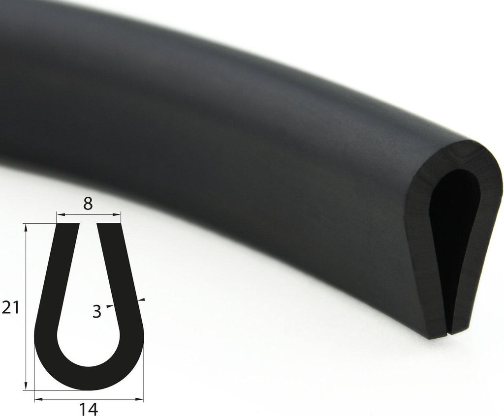 V8 Kantenschutz EPDM Gummiprofil Fassungsprofil Produktbild 