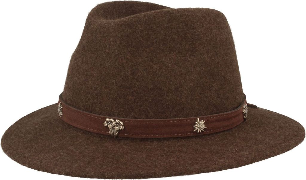 Trachtenhut mit Kunstlederband und Metallemblems von Hut-Breiter