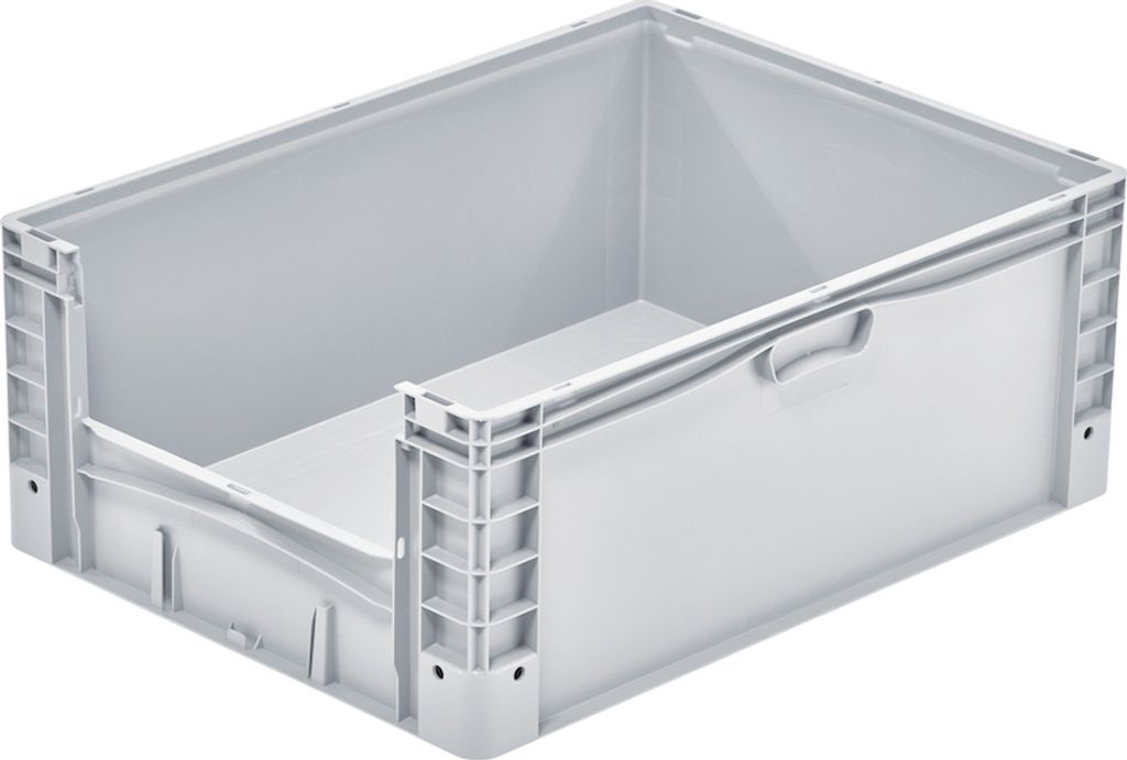 Euro-Norm Großbehälter Insight | HxBxT 32x60x80cm | 133 Liter | Grau | Eurobehälter, Transportbox, Transportbehälter, Stapelbehälter
