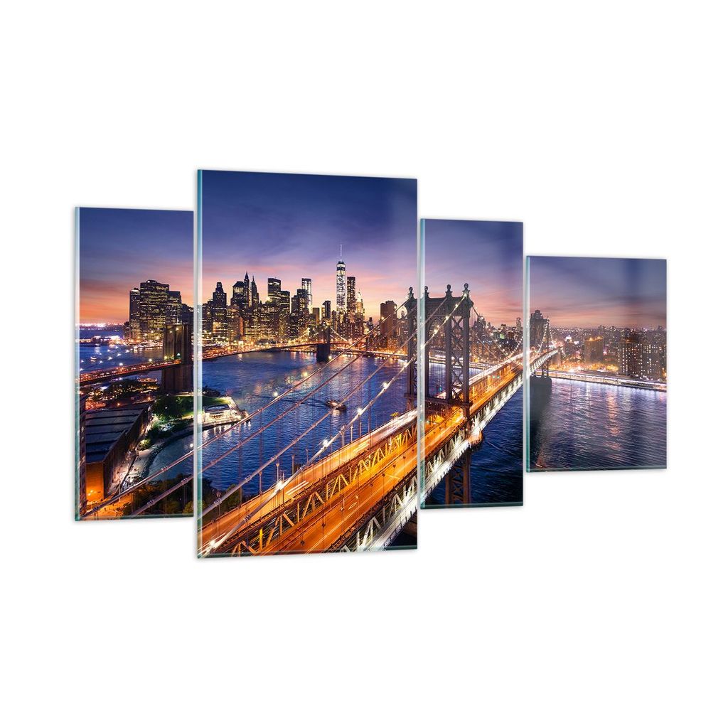 Bilder auf glas - Usa amerika new york manhattan - 120x70cm - Glasbilder - Wandbilder - Kunstdruck - zum Aufhängen bereit - Wanddekoration aus Gla...