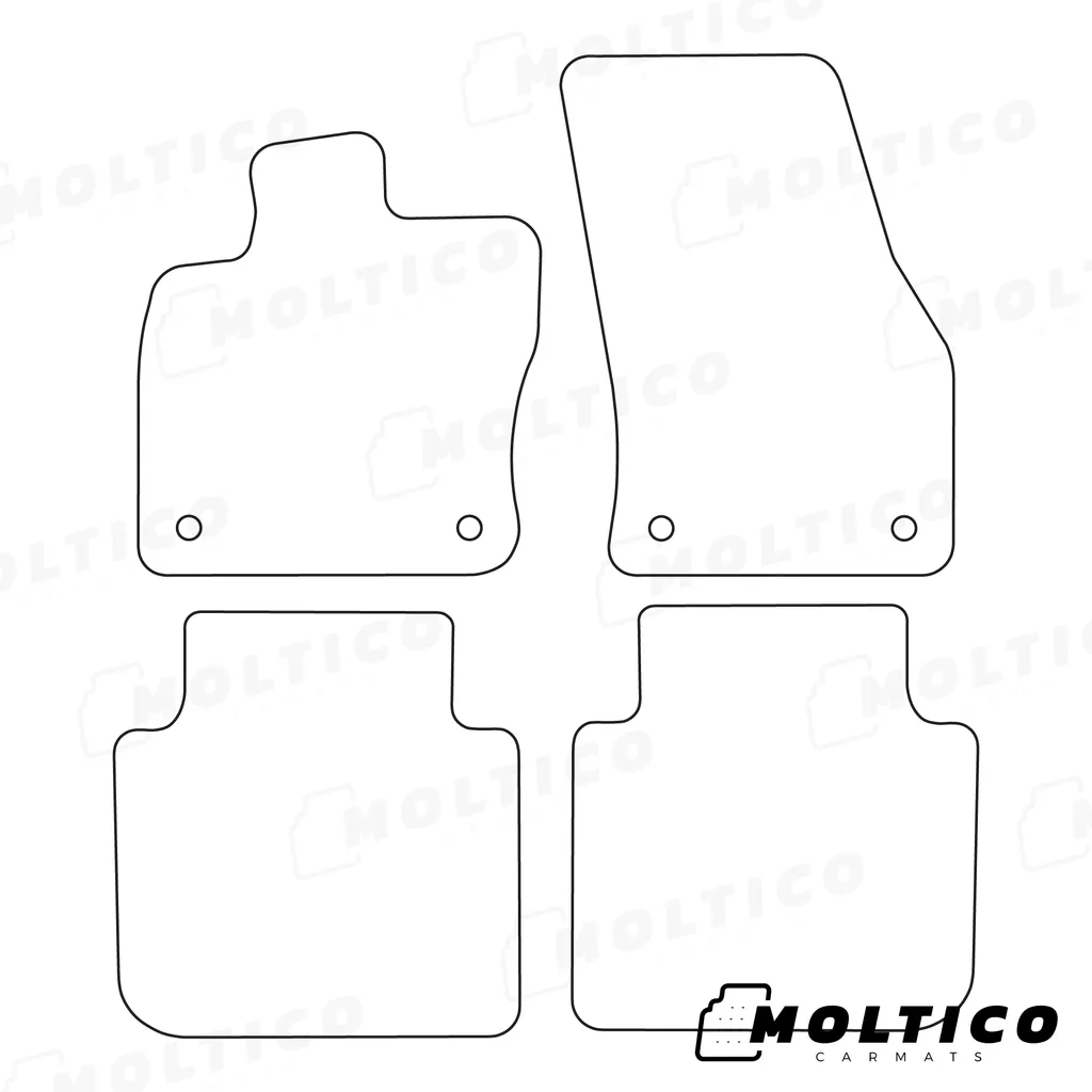 Set 4 Tappetini moto-MOLTICO per VW Tiguan Allspace 2017+ Velours - 2