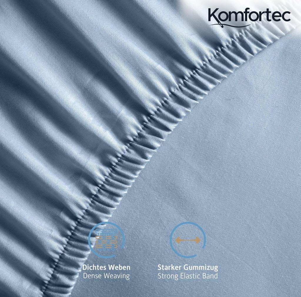 Komfortec Jersey Spannbettlaken 140x200 cm, 100% Baumwolle, Produktbild 2