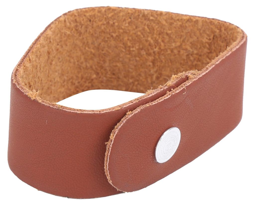 Gitarrenhals-Gurtknopf aus Mikrofaserleder, Hals-Gurtverschluss für E-Gitarre und Bass, braun