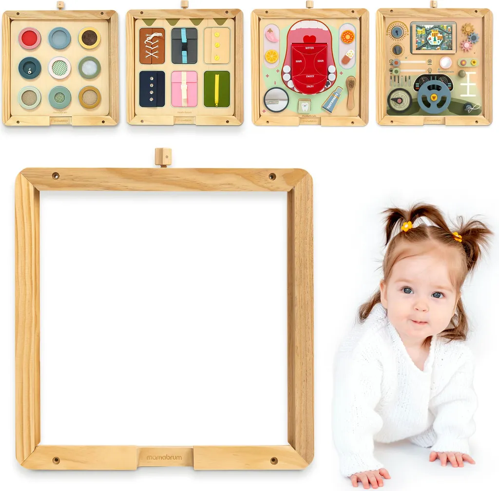 Support mural en bois pour planche éducative Montessori - Cadre 50x40cm