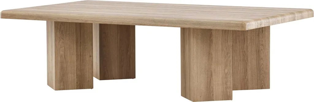 Table basse pour grand salon Lillehammer Oak 140cm effet Bois Beige