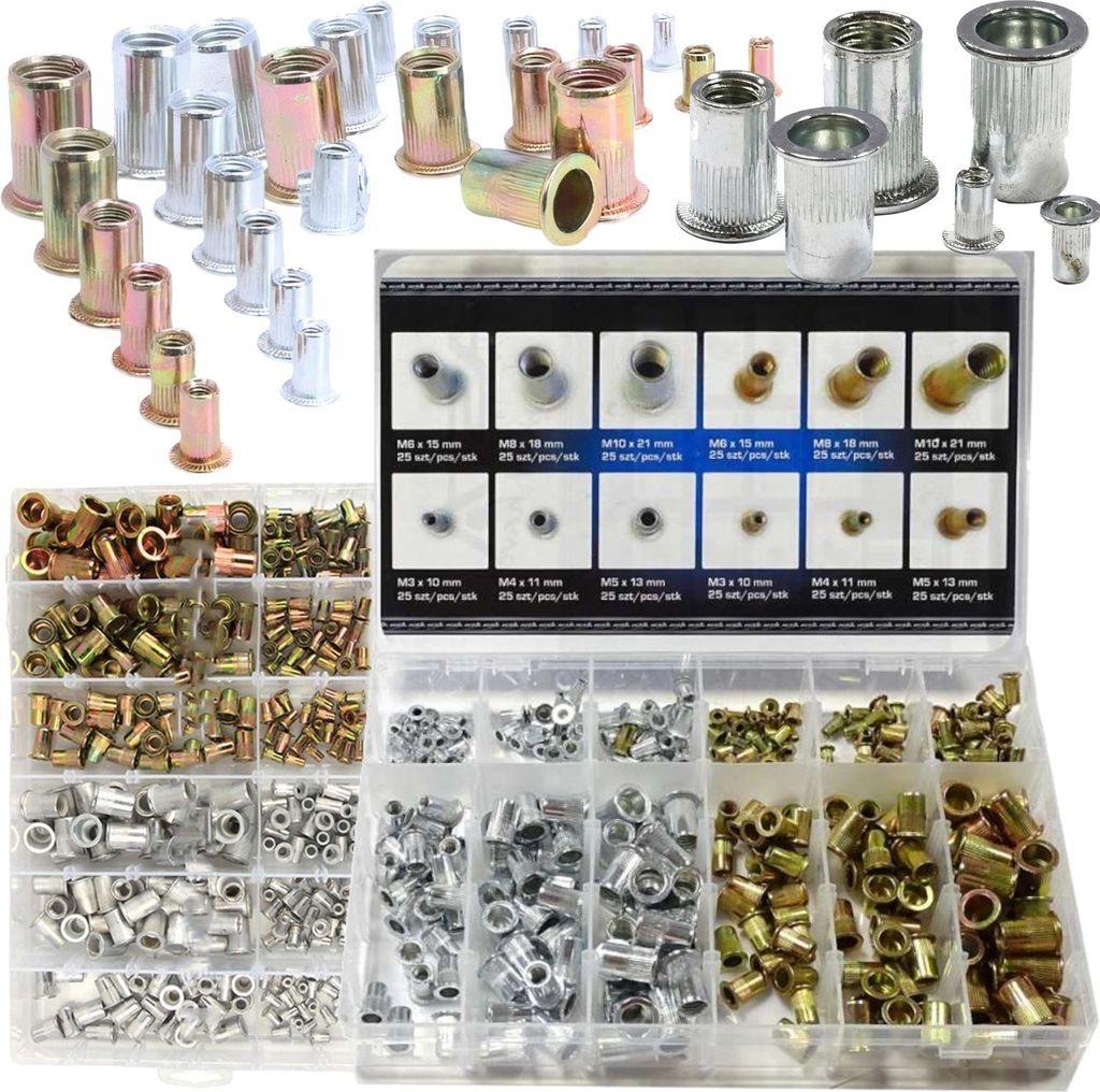 ASTA | Nietmutter Sortiment, M3-M10, 300Stk, M3, M4, M5, Produktbild 
