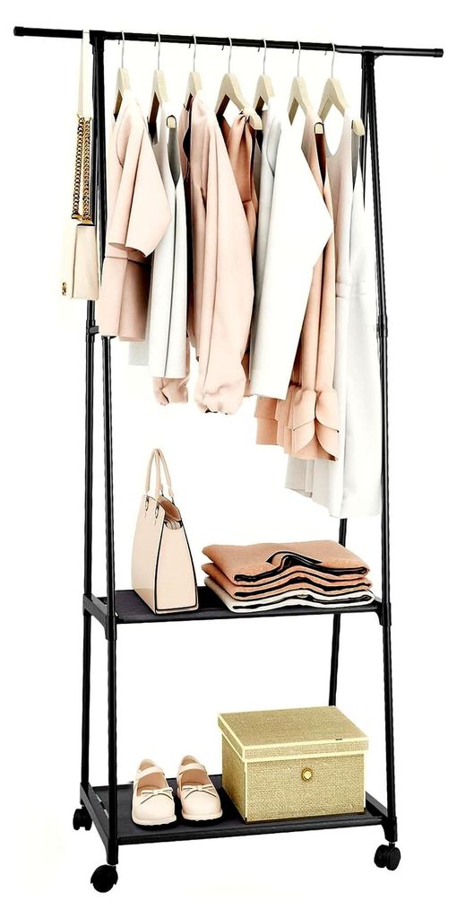 Kleiderständer 160×55×42 cm – Robuste Kleiderstange mit Stahlrahmen, Kleiderablage & Schuhregal | Garderobenständer für Schlafzimmer, Flur, ...