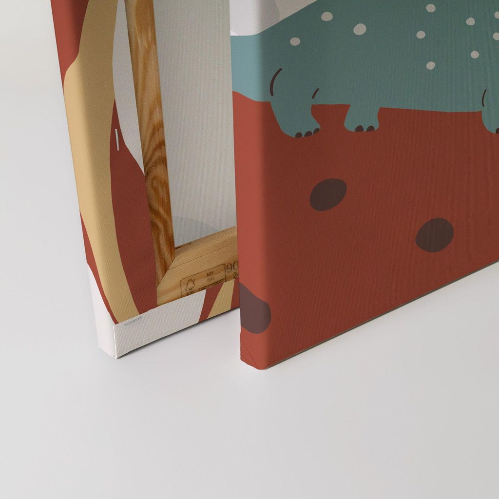 TADESSI Leinwandbild Dinosaurier - Wandbild 30 x 40 cm - Kunstdruck auf Leinwand in Bunt Blau - M1-No.50626