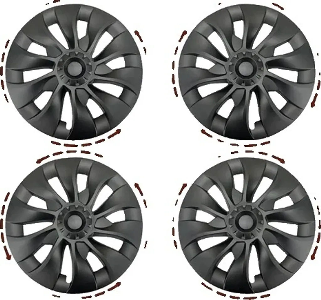 Enjoliveur de roue Tesla Model 3 Noir Mat LR - Style Sport Aérodynamique