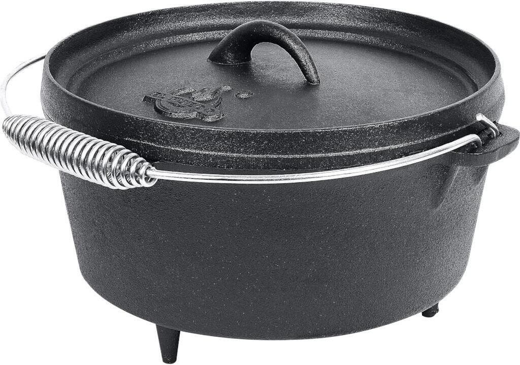El Fuego Feuertopf Dutch Oven Set 3,60 L Schmortopf Grill Topf Gusseisen Bräter