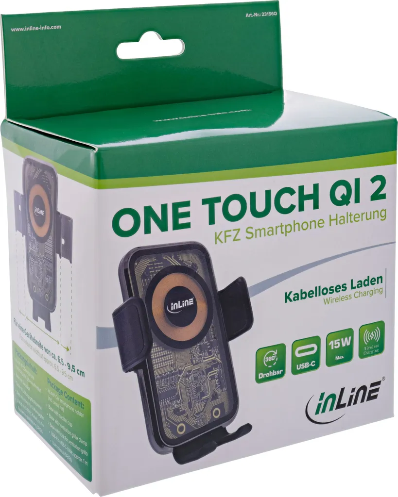 Support Voiture Chargeur Induction Universel QI 2 One Touch InLine KFZ - 4