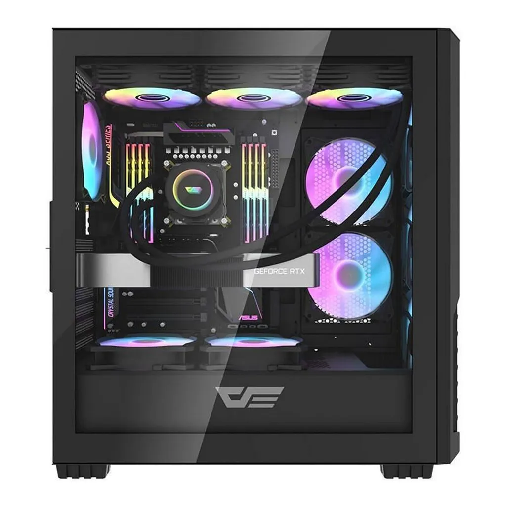 darkFlash Computer case Darkflash DF2100 + 4 ARGB fans (black)