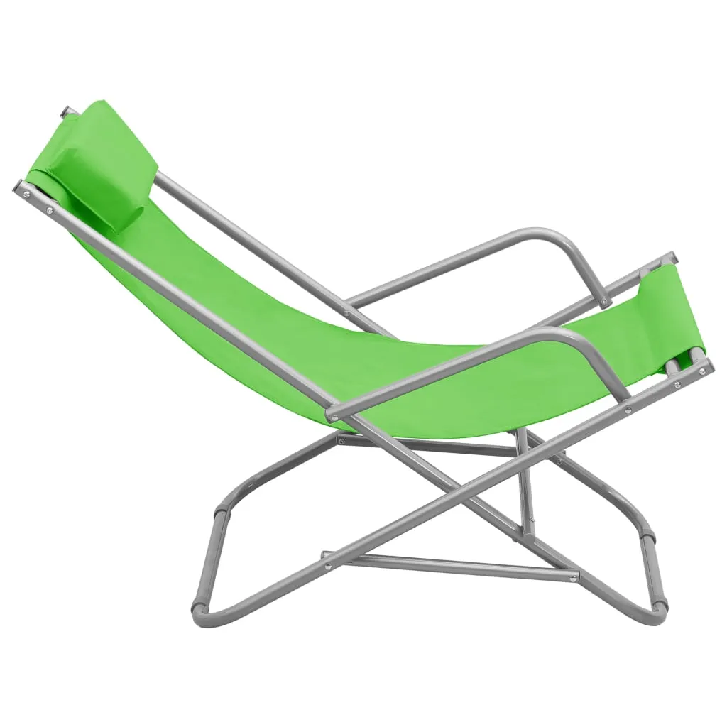 Chaises à bascule vidaXL acier vert - Solution confort pour dos et détente - 5