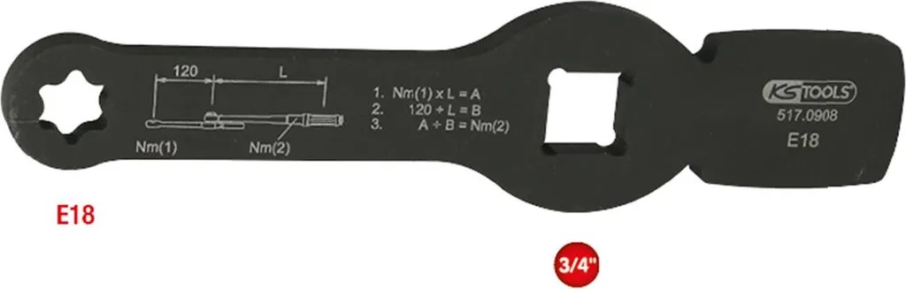 Chiave Speciale E18 Torx per Pinze Freno | KS TOOLS 517.0908 3/4" - 2