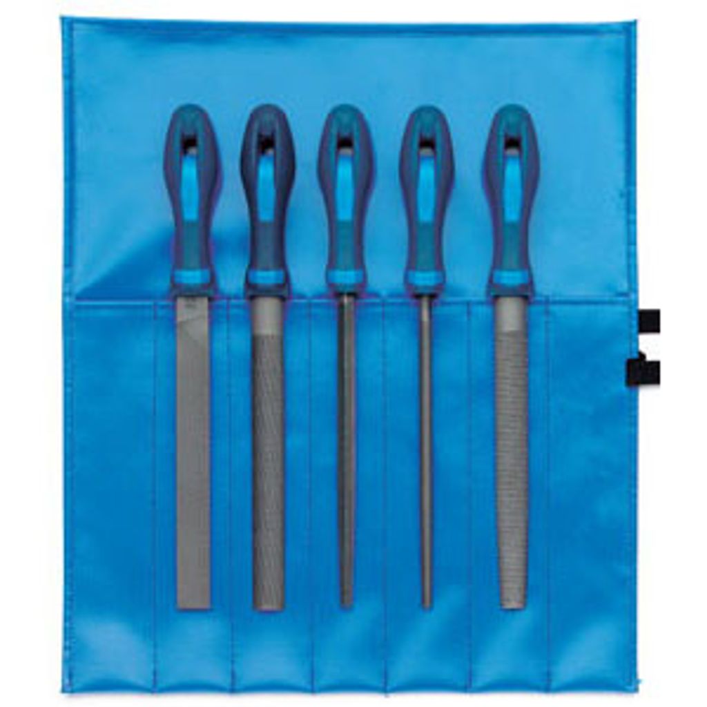 PFERD TOOLS Werkstattfeilen-Set WRU 5-tlg. in Rolltasche 200mm Hieb 1 für grobe Zerspanung, Schruppen
