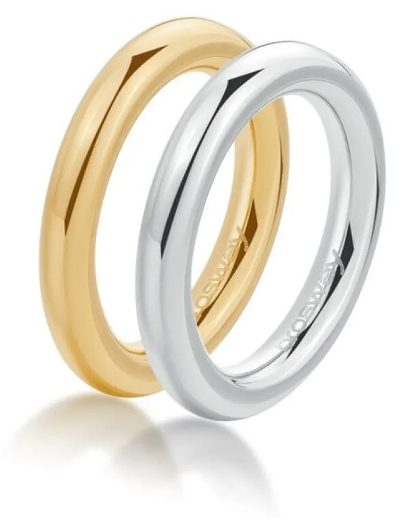 Bagues bicolores Aura BAU31 en acier résistant - Taille 56 mm élégante