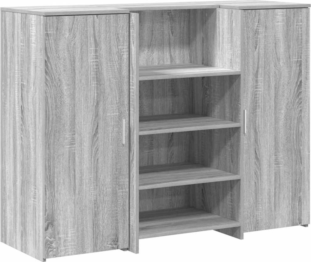 vidaXL Empfangstheke Grau Sonoma 135x50x103,5 cm Holzwerkstoff