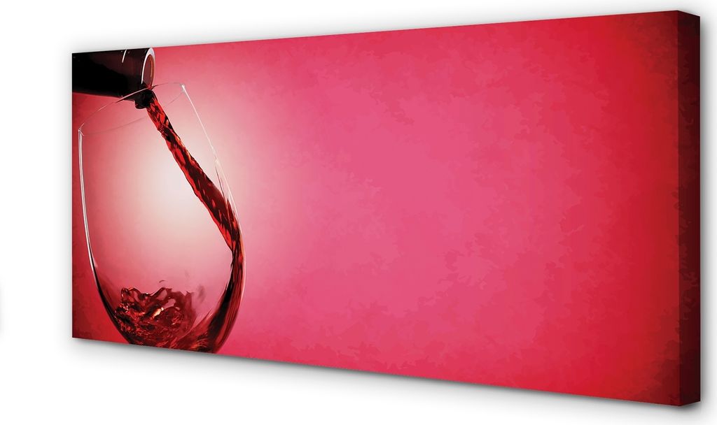 Leinwandbild 140x70 Wandkunst Rotes Hintergrund Glas auf der linken Seite