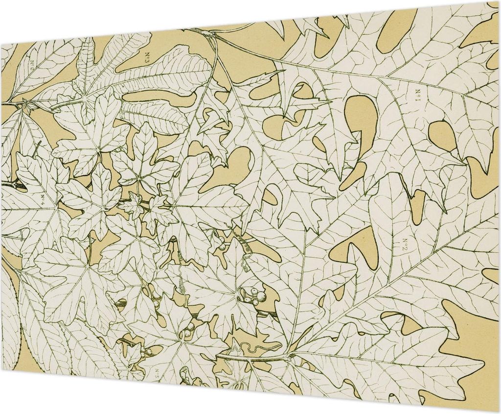 Wandtapete - Dekorative Tapete für Wohnzimmer - Tapetenfolie für Wanddekoration - 208x146 cm - Baumblätter