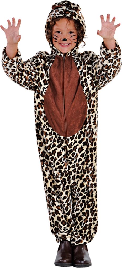M212025-104-A Kinder Leopard Leoparden Kostüm Panter Overall Gr.104
