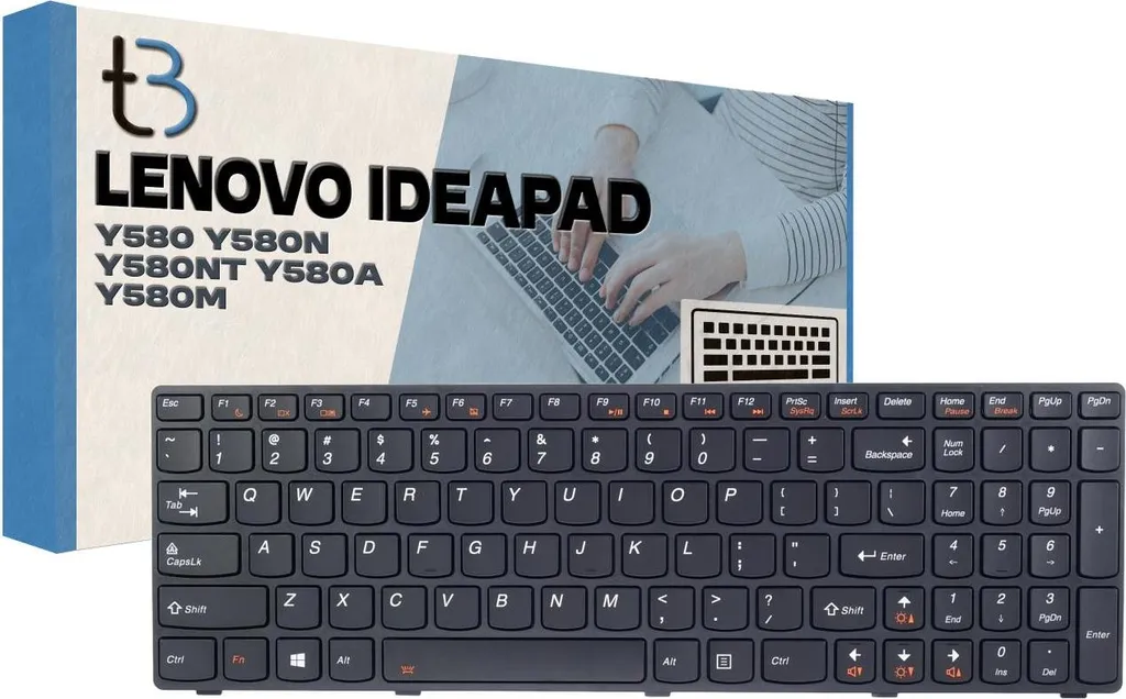 Clavier rétro-éclairé LED pour Lenovo Y580 avec touches AZERTY noir