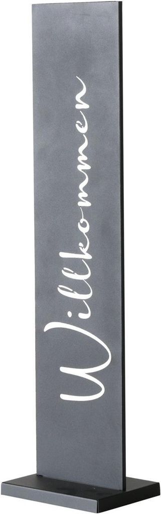 BOLTZE Dekosäule 2er Set "Cartello" aus Eisen in schwarz, Aufsteller