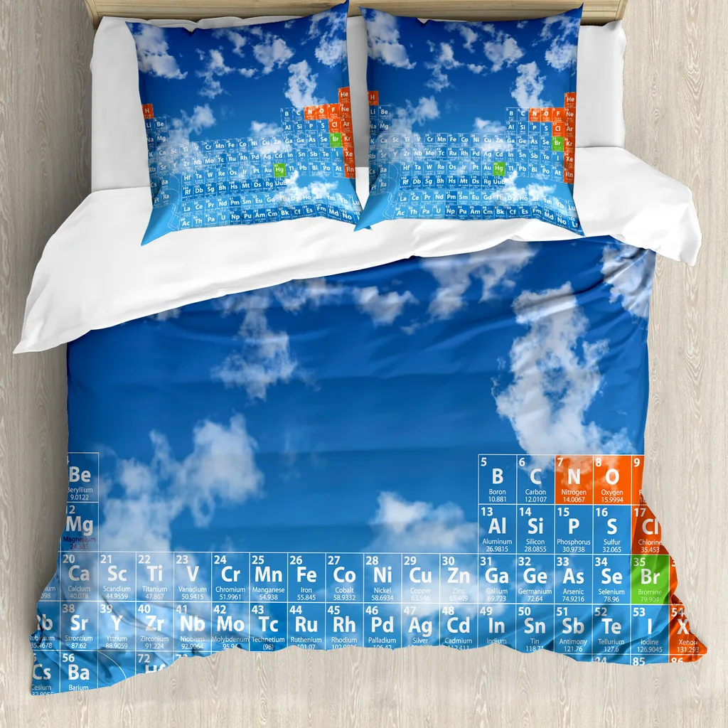 Copripiumino Blu e Bianco ABAKUHAUS 155x220: Stile Chimica Moderna