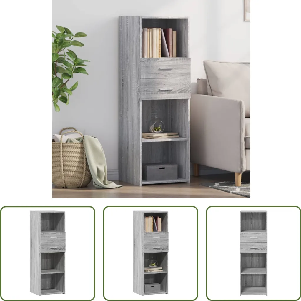 Credenza Grigio Sonoma 40x42,5x124 cm: Mobiletto Salvaspazio e Robusto - 1