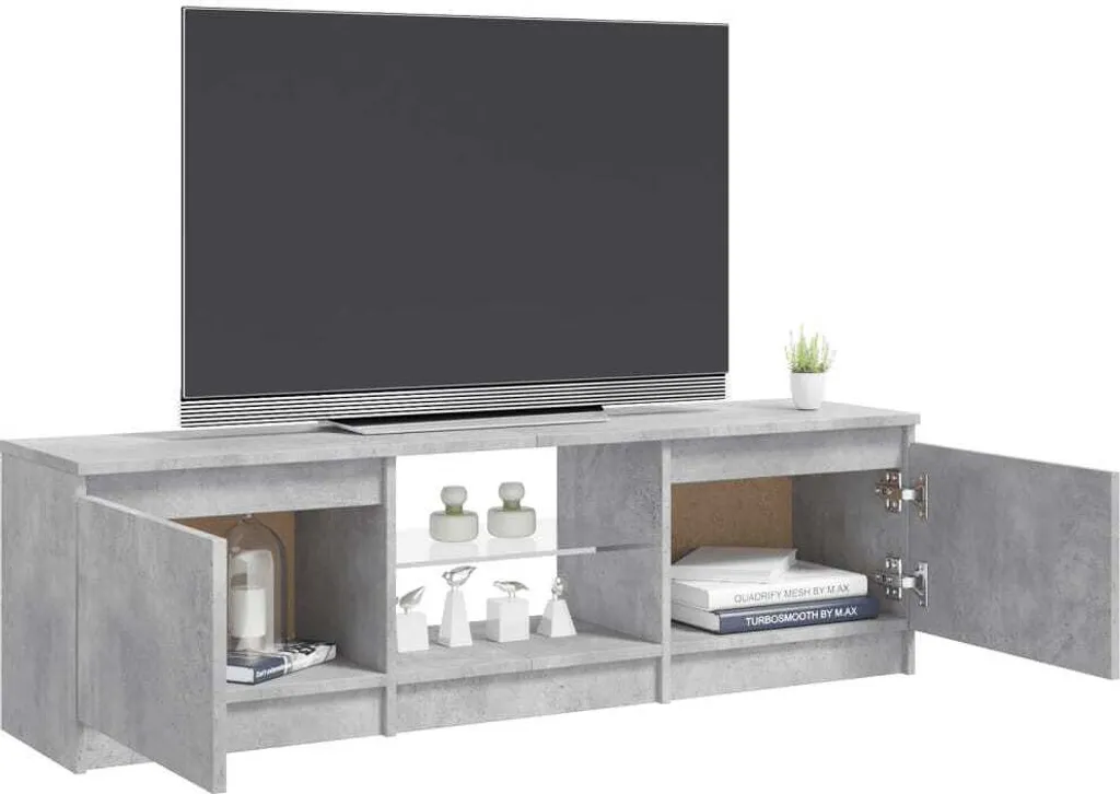 Mobile Porta TV con Luci LED RGB 120cm - Effetto Cemento Grigio Industrial - 19