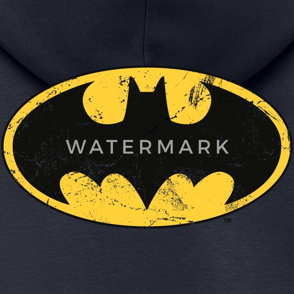 Spreadshirt DC Comics Batman Logo Used Look Karneval Kinder Premium Hoodie, 122/128 (6 Jahre), Navy