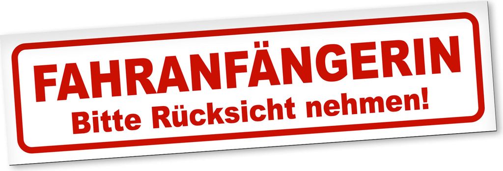 PantherPixel Fahranfängerin Magnetschild Auto Bitte Rücksicht Nehmen Magnetfolie Geschenkidee 60 x 16 cm STANDARDFARBFOLIEN