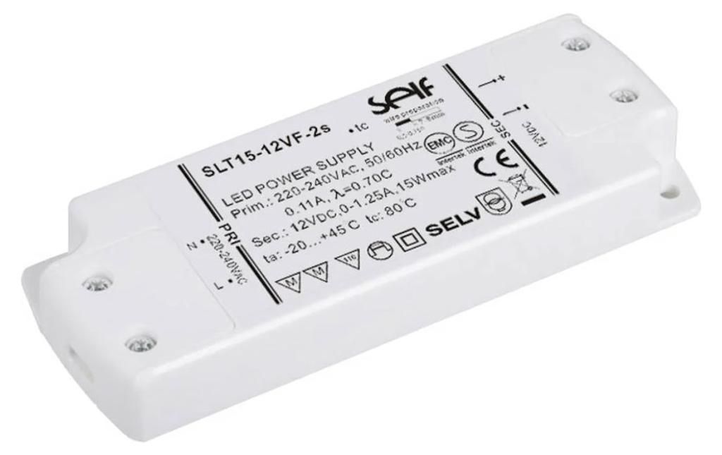 Self Netzteil LED Trafo EVG 1,25A 15W 12V/DC SLT15-12VF-2 Produktbild 