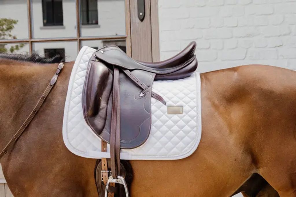 Kentucky Horsewear Dressurschabracke Saddle Pad Diamond Rope Dressage Schabracke White Full
