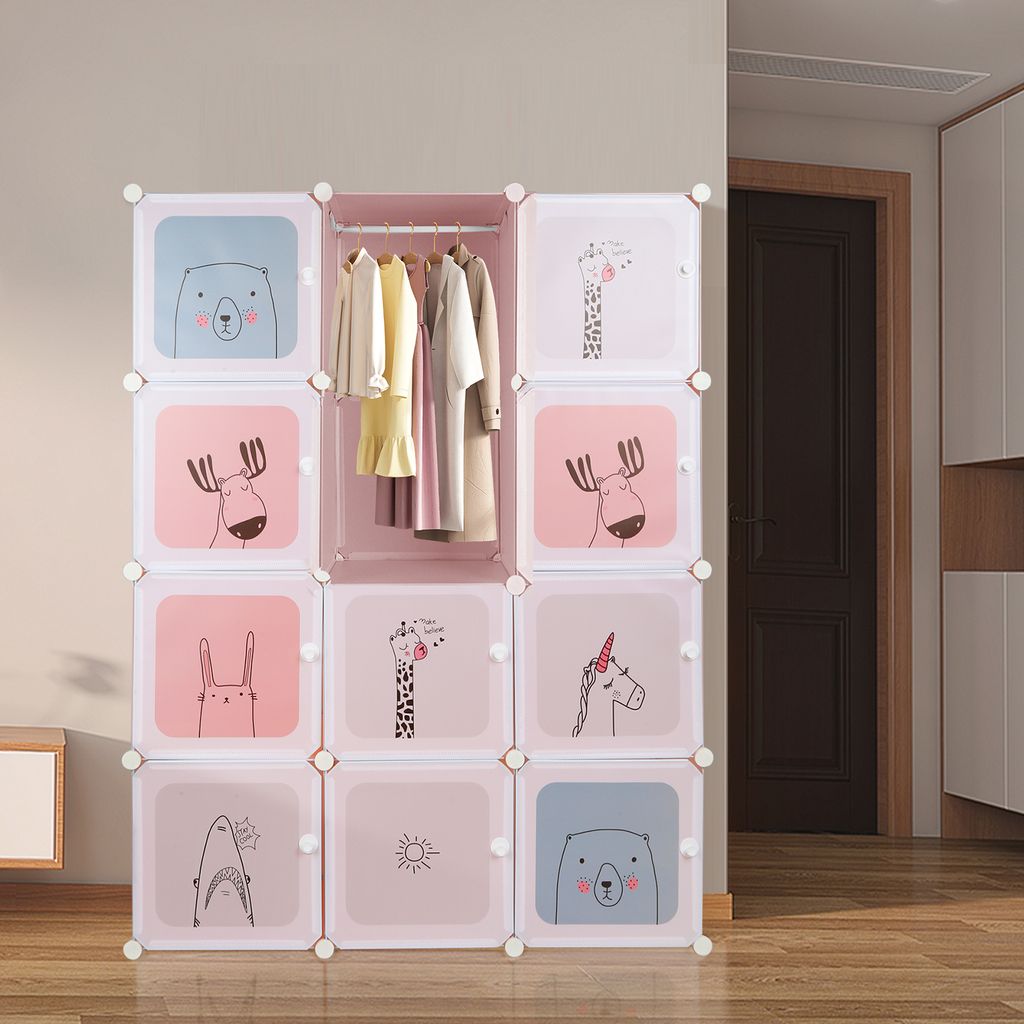 Armoire modulaire pour enfants avec portes & tringle à Image du produit 