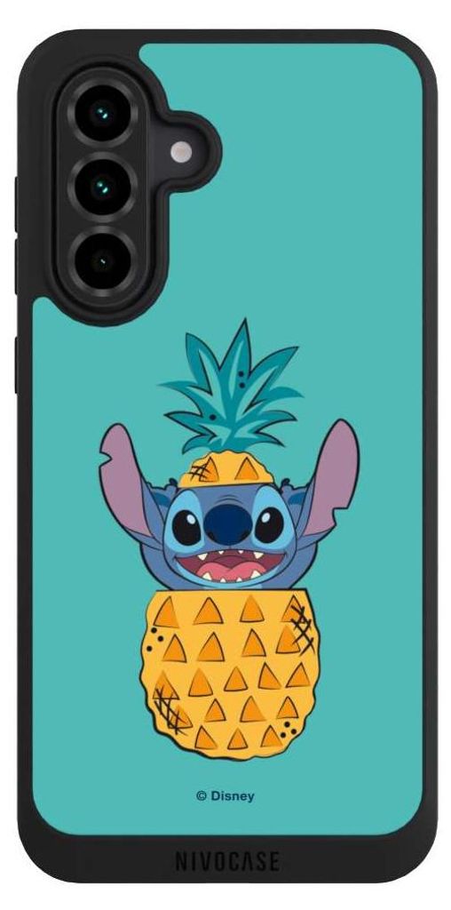NIVOCASE Handyhülle für Samsung Galaxy A36 5G Hülle NIVOpure Case Schwarz Ananas Disney Lilo & Stitch