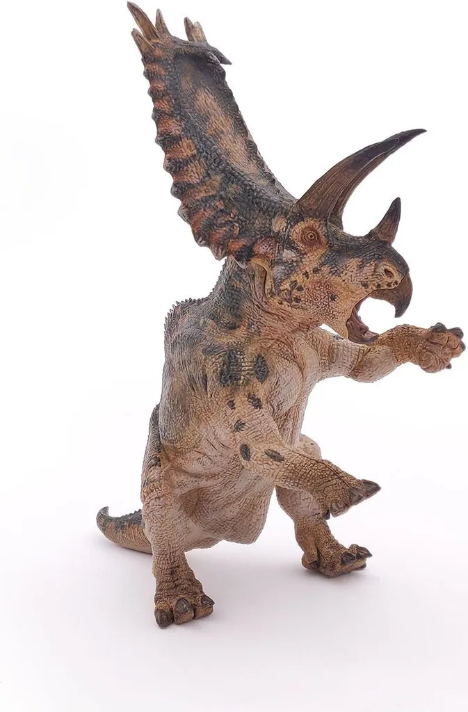Pentaceratops détaillé avec collerette ornée pour décor de vitrine