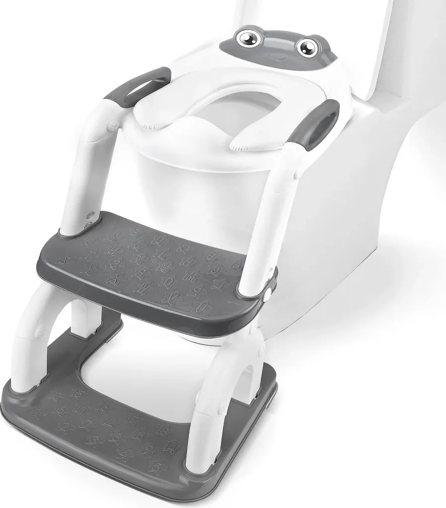 Siège WC enfant réglable en hauteur avec repose-pieds antidérapant - 2 en 1