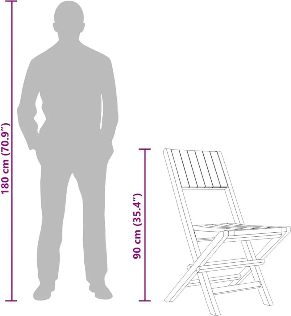 vidaXL Sedie Giardino Pieghevoli in Teak Massello 2 pz - Offerta Online - 8