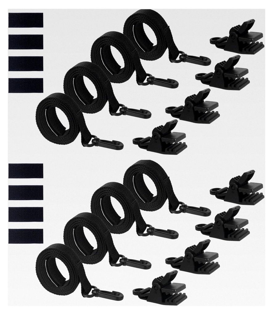 Befestigungsbänder für Poolabdeckungsrollen - UV-beständig mit Hakenclips und Ersatzösen