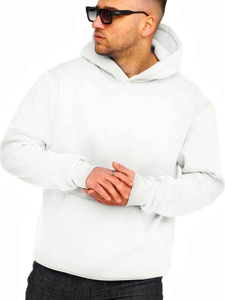 DAILY Baumwolle Herren Kapuzenpullover im Oversize Schnitt Unifarben - Kapuzenpullover Loose-Fit Herren Basic Kapuzen-Sweatshirt Oversized Raglan S...
