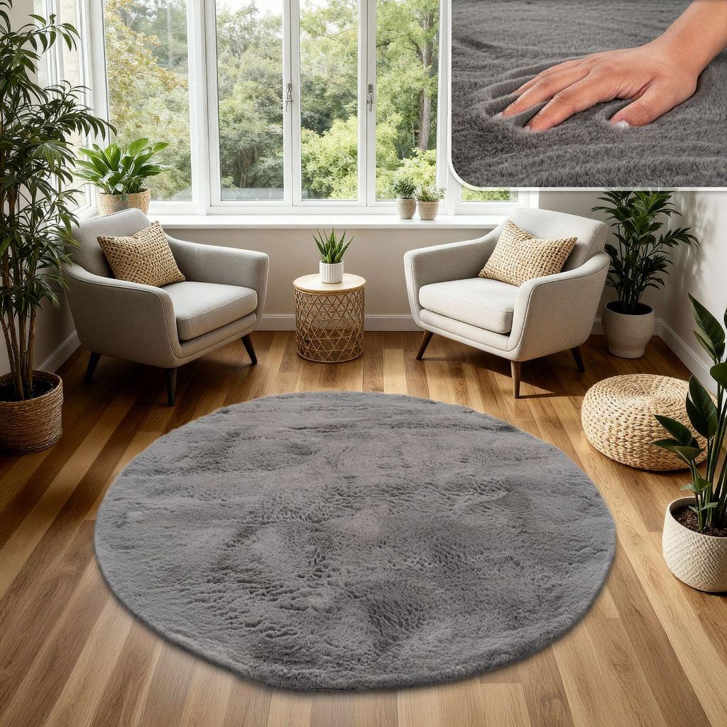 TT Home Hochflor Teppich Schlafzimmer Shaggy Kunstfell Produktbild 
