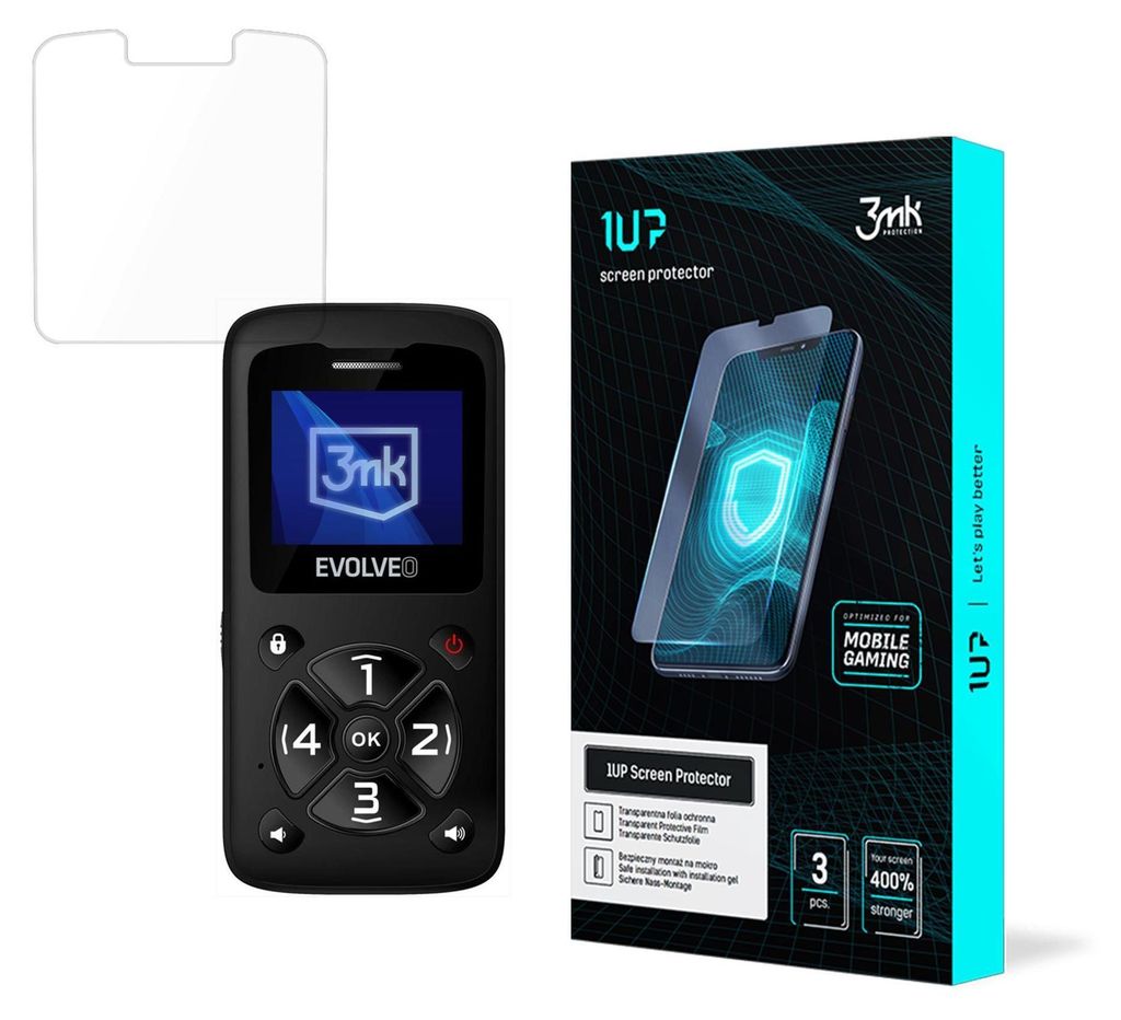 3mk Display Schutzfolie 1UP für Evolveo EasyPhone ID transparent Gaming (3 Stück)
