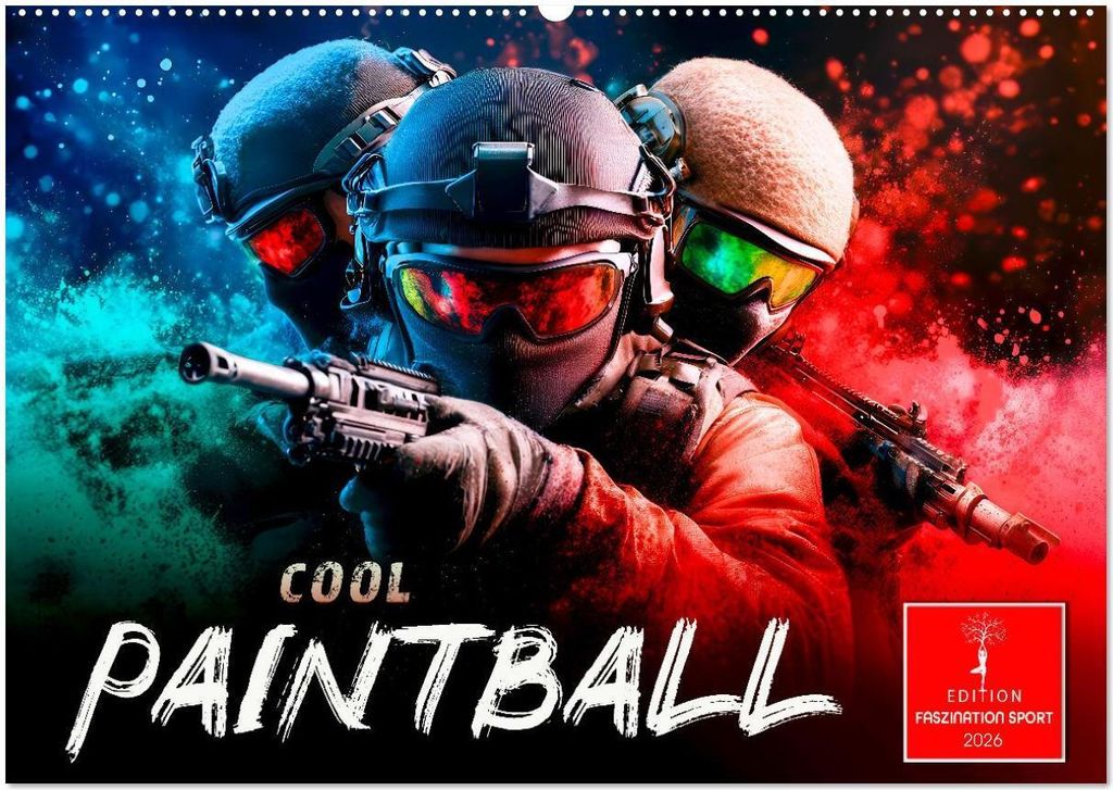 Paintball cool (Wandkalender 2026 DIN A2 quer), CALVENDO Monatskalender