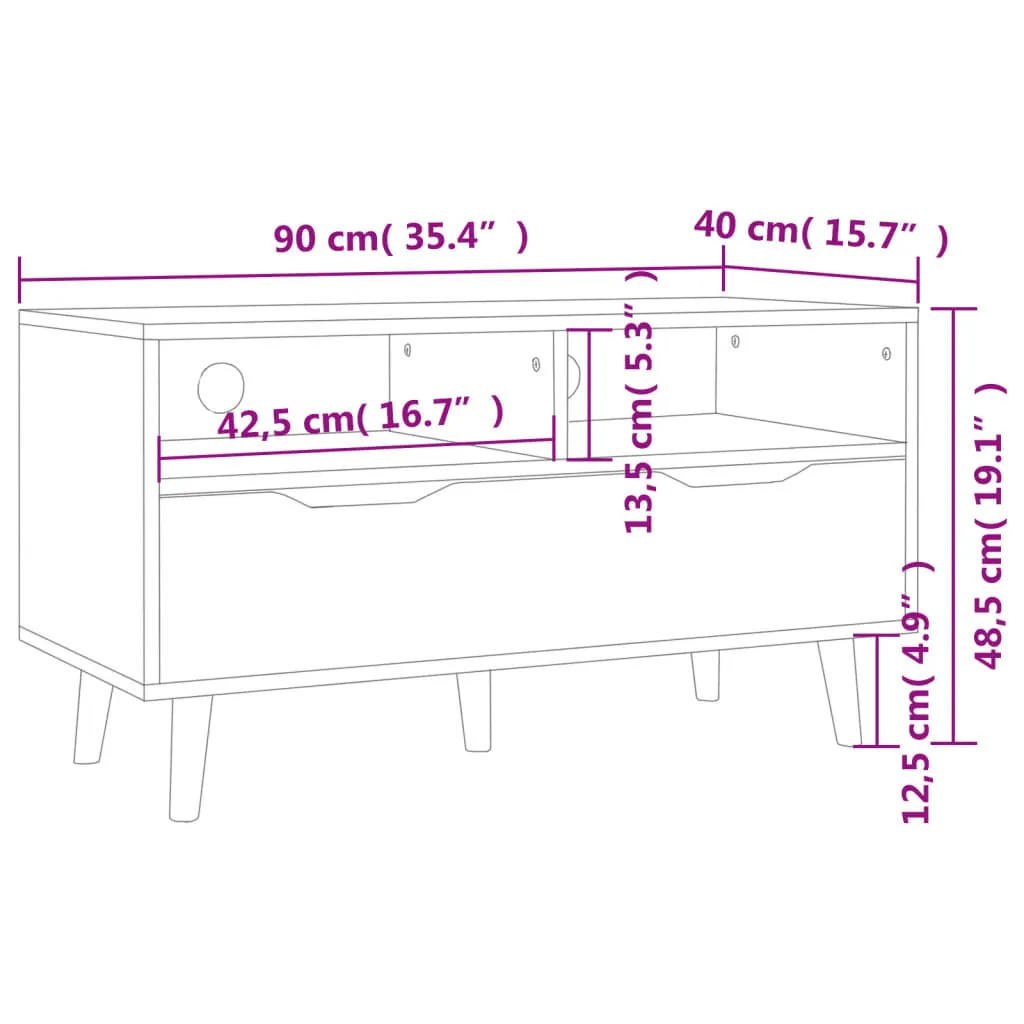 Mobile Supporto TV 90x40 cm Nero Lucido - Resistente e Stabile - 7