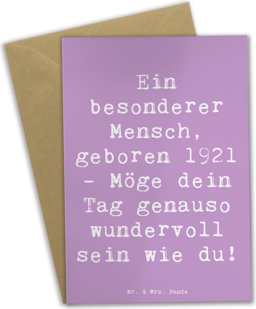 Mr. & Mrs. Panda babykarte Spruch 1921 Geburtstag - Lavendeltraum - Geschenk, Möge dein Tag genauso wundervoll sein wie du, genesungskarte, weihna...