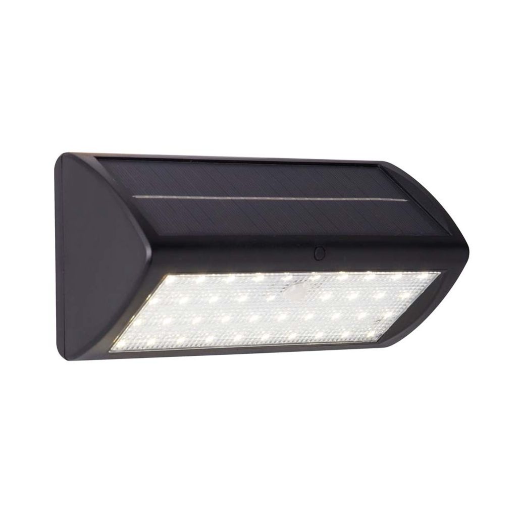 LED Wandleuchte, Solarleuchte, Sensor, Schwarz