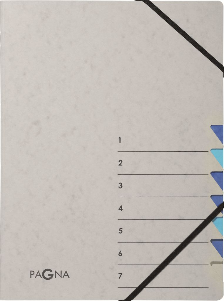 PAGNA Ordnungsmappe "Easy Grey" DIN A4 7 Fächer blau