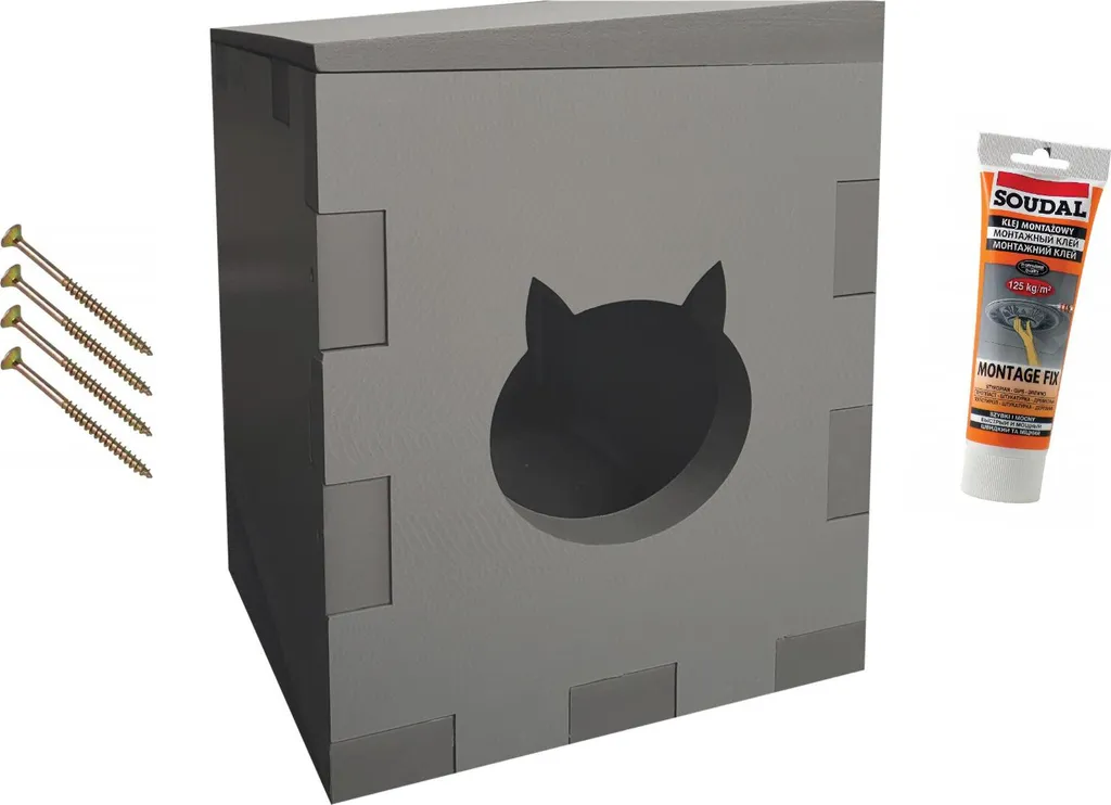 ELHARE Casetta per gatti isolata e resistente alle intemperie in Styrodur XPS 56x40x40 cm -SET