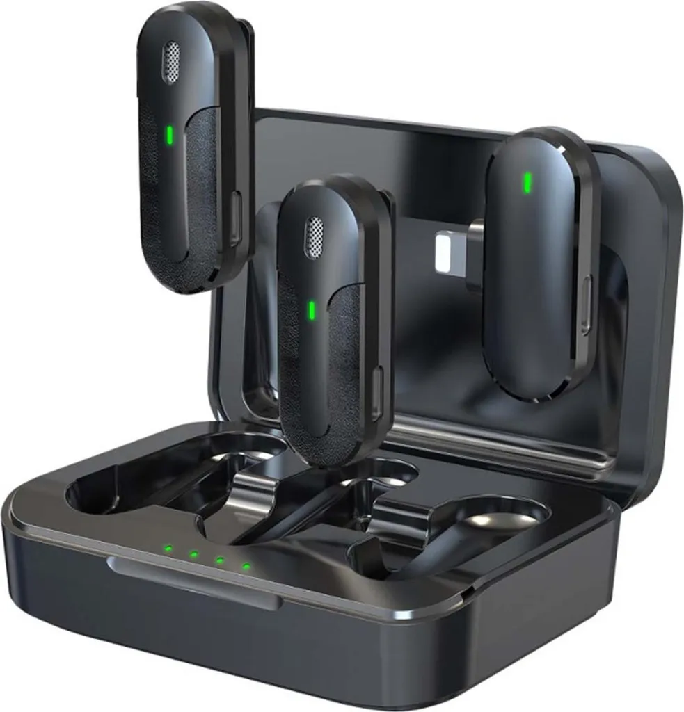 Double Micro sans Fil Devia ENC Lightning Noir pour iPhone et iPad